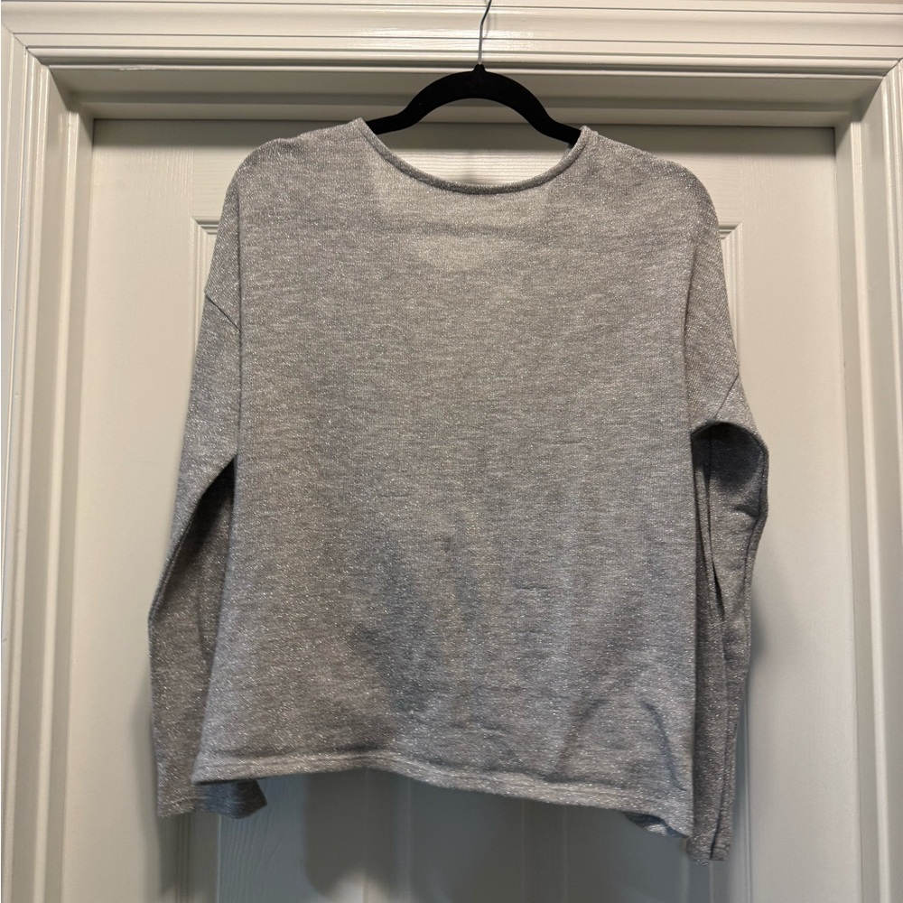 Eyeshadow Gray Boxy Long Sleeve Sweatshirt